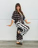 Chocolate/White Polka Dot Shirt & Pants Set (Reg & Plus)
