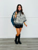 Charcoal Animal Print Wool Blend Sweater Top (Reg.)