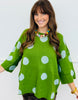 Polka Dot Patterned Sweater Top (Reg.) - 2 Colors