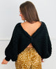 Black Bow Effect Sweater Top (Reg.)