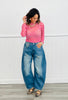 Checkered Mock Neck Mesh Top (Reg & Plus)-3 Colors