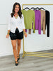Button Up Long Sleeve Rib Knit Top (Reg.) - 5 Colors