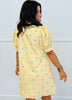 Yellow/Aqua Poplin Polka Dot Mini Dress (Reg.)
