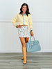 Cream/Blue Denim Floral Wrap Mini Skort (Reg.)