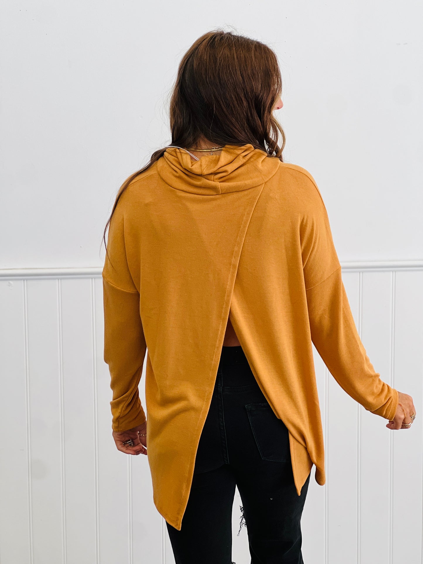 Dear Scarlett Cowl Me Back Tunic Top (Reg. and Plus) - 5 Colors