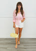 Pink Lace Kathryn Button-Up Blouse (Reg. and Plus)