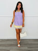 Lavender Rhinestone Sleeveless Blouse (Reg. and Plus)