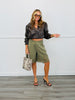 Chocolate Faux Leather Bomber Jacket (Reg.)