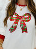 Cream Sequin Holiday Bow LS Top (Reg & Plus)