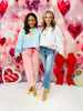 Embroidered Patchwork Hearts XOXO Sweatshirt (Reg.)-2 Colors