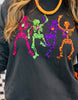 Black Dancing Skeleton LS Top (Reg. and Plus)