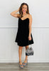 Strapless Black Velvet Bow Mini Dress (Reg & Plus)