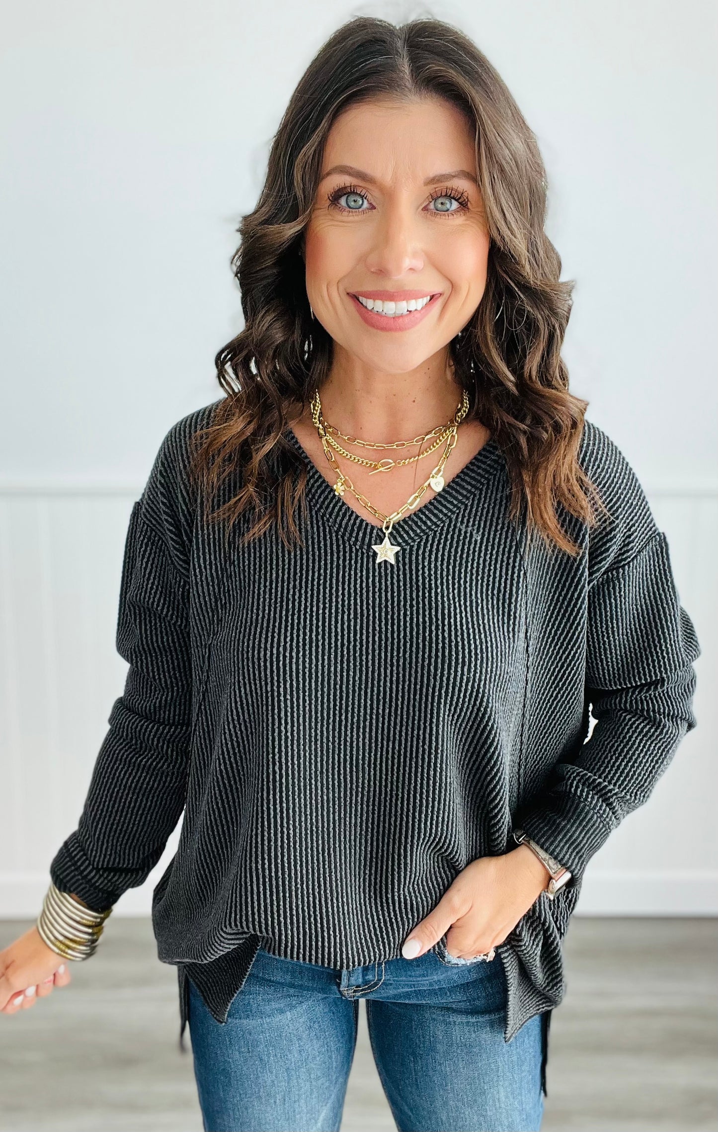 Andree Long Sleeve Oversized Top (Reg. & Plus)- 8 Colors