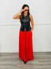 Pleated Front Rhinestone Wide Leg Pants (Reg.) - 2 Colors