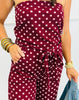 Burgundy/Pink Polka Dot Jumpsuit (Reg.)