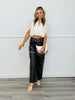 Washed Black Cut Out Studded Pants (Reg.)