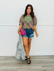 Leopard Print Embroidered Puff Sleeve Top (Reg.)
