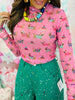 Pink Pawliday Keigan Mesh Top (Reg. and Plus)
