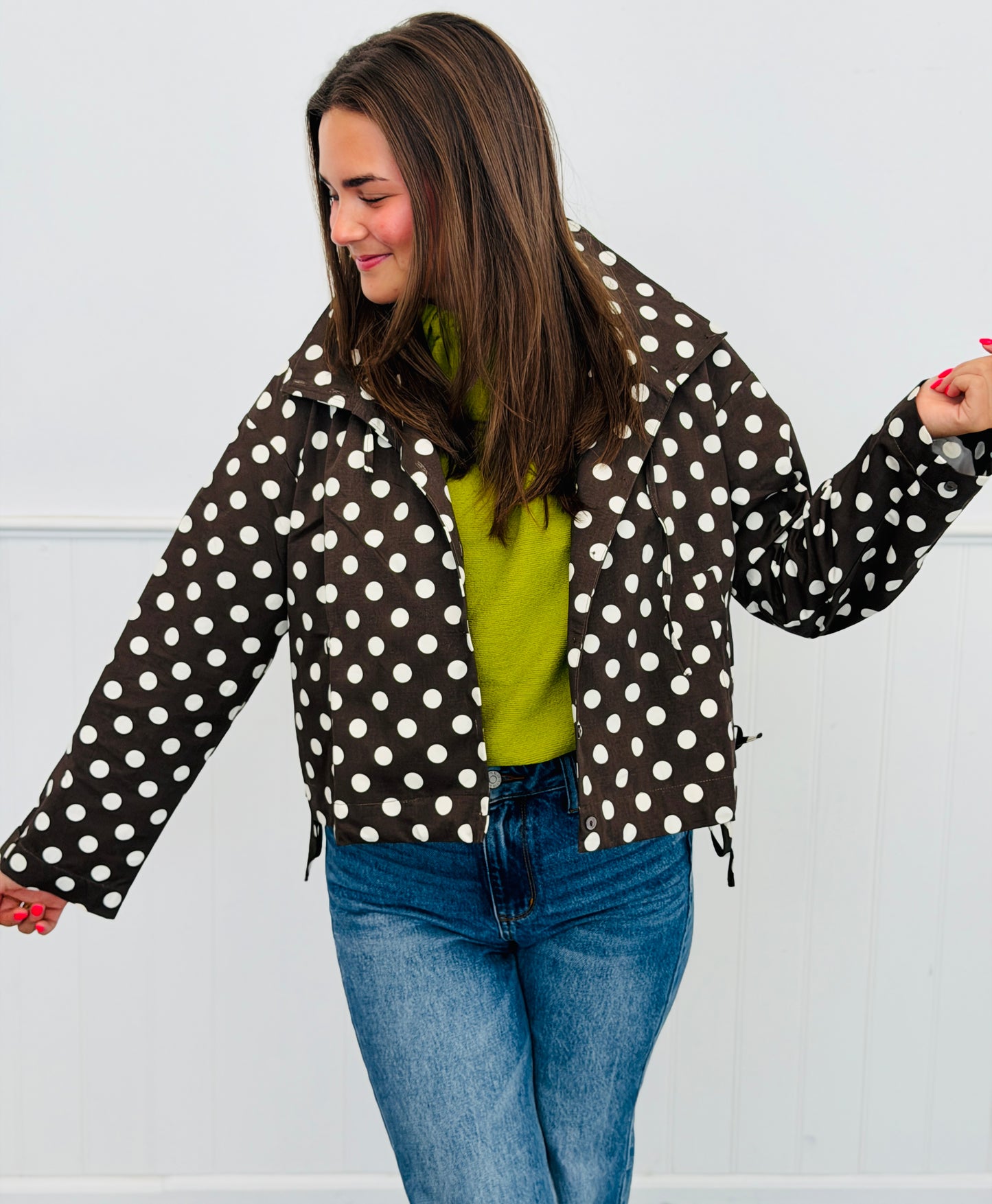 Brown Cream Polka Dot Jacket (Reg.)