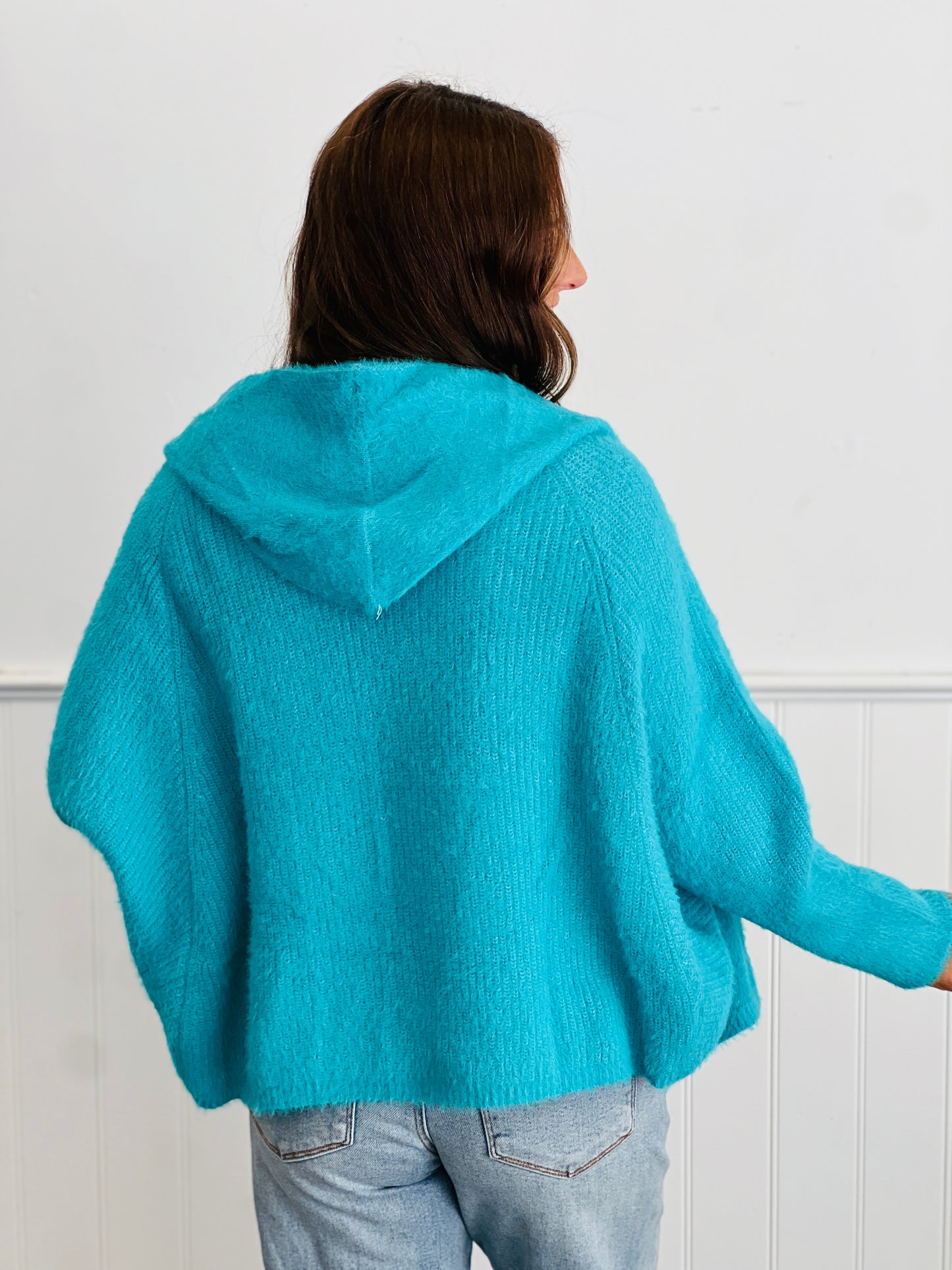 Fuzzy Hoodie Sweater Cardigan (Reg.)-2 Colors