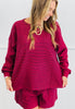 Red/Navy 2-Piece Striped Lounge Set (Reg & Plus)