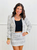 Tweed Pearl Crop Blazer (Reg)-2 Colors