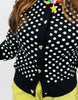 Black Polka Dot Button Down Sweater Cardigan (Reg & Plus)