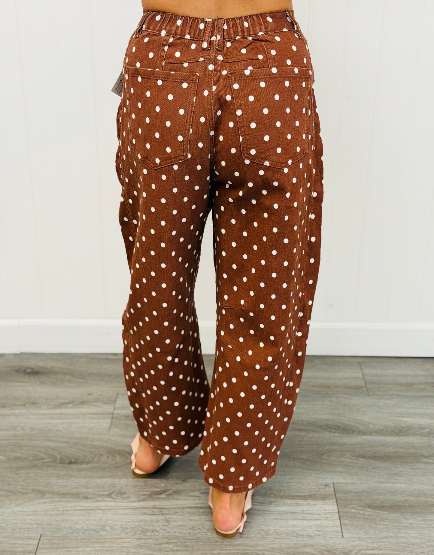 Mocha Polka Dot Barrel Pants (Reg. and Plus)