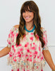 Pink Multi Blurred Floral Maxi Skirt Set (Reg & Plus)