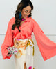 Coral Satin Button Down Bodysuit (Reg.)