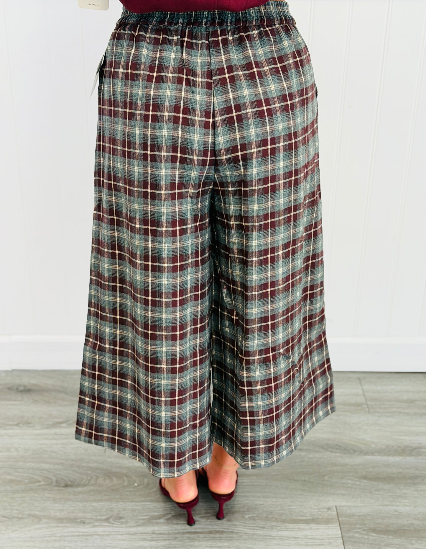 Merlot Plaid Flannel Culotte Pants (Reg.)