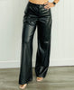 Black Faux Leather Straight Leg Pants (Reg. and Plus)