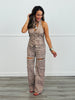 Leopard Rhinestone Cutout Jeans (Reg.)