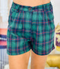 Green Flannel Pleated Shorts (Reg. and Plus)