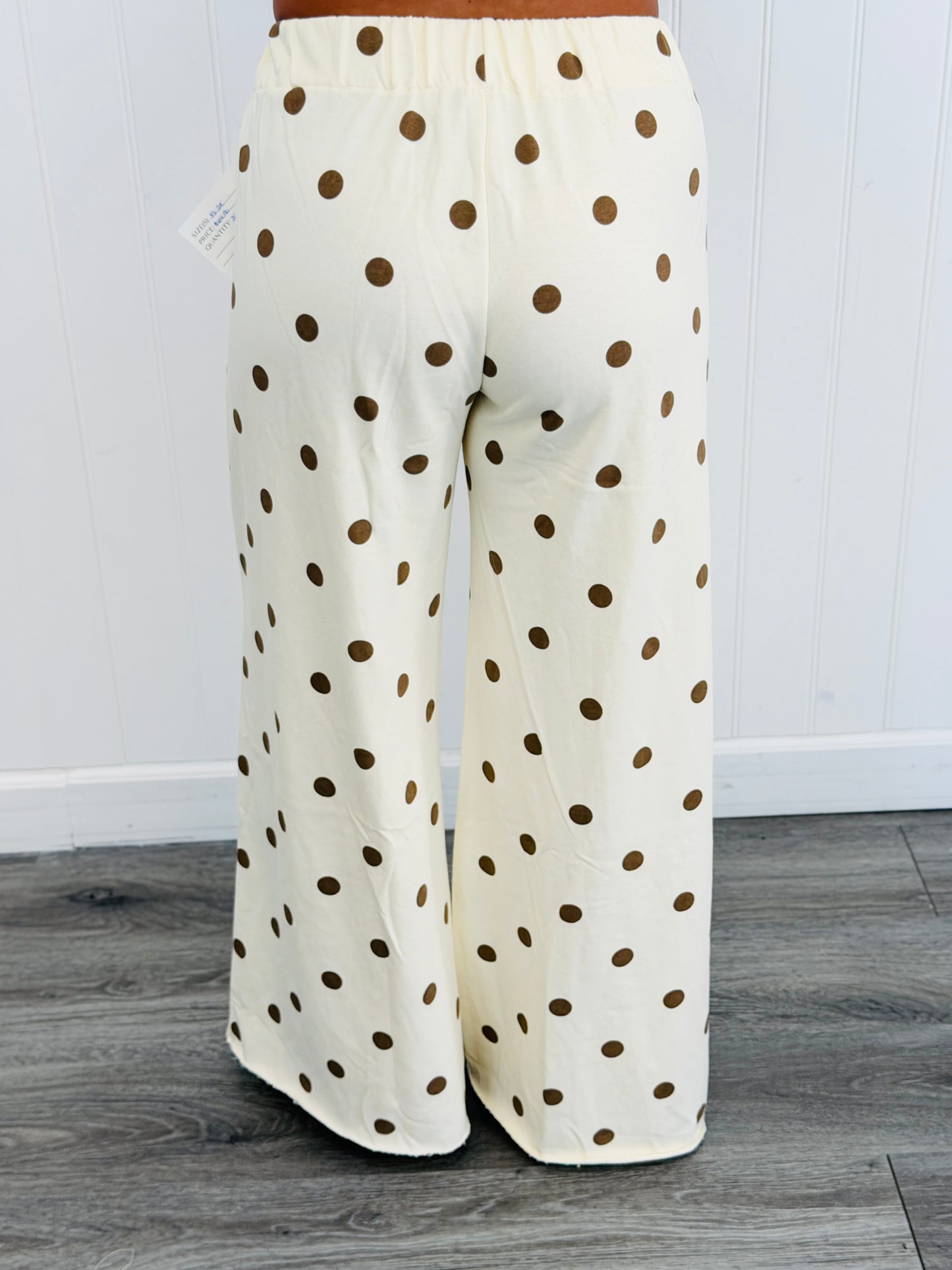 Cream/Brown Polka Dot Lounge Pants (Reg & Plus)