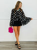 Polka Dot Ruffled Chiffon Blouse (Reg & Plus) - 2 Colors