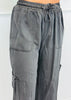 Charcoal Mineral Wash Tencel Wide Leg Pants (Reg. & Plus)