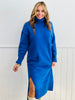 Royal Blue Turtleneck Midi Sweater Dress (Reg & Plus)