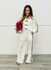 White Lace Side Stripe Jacket & Pants Set (Reg.)