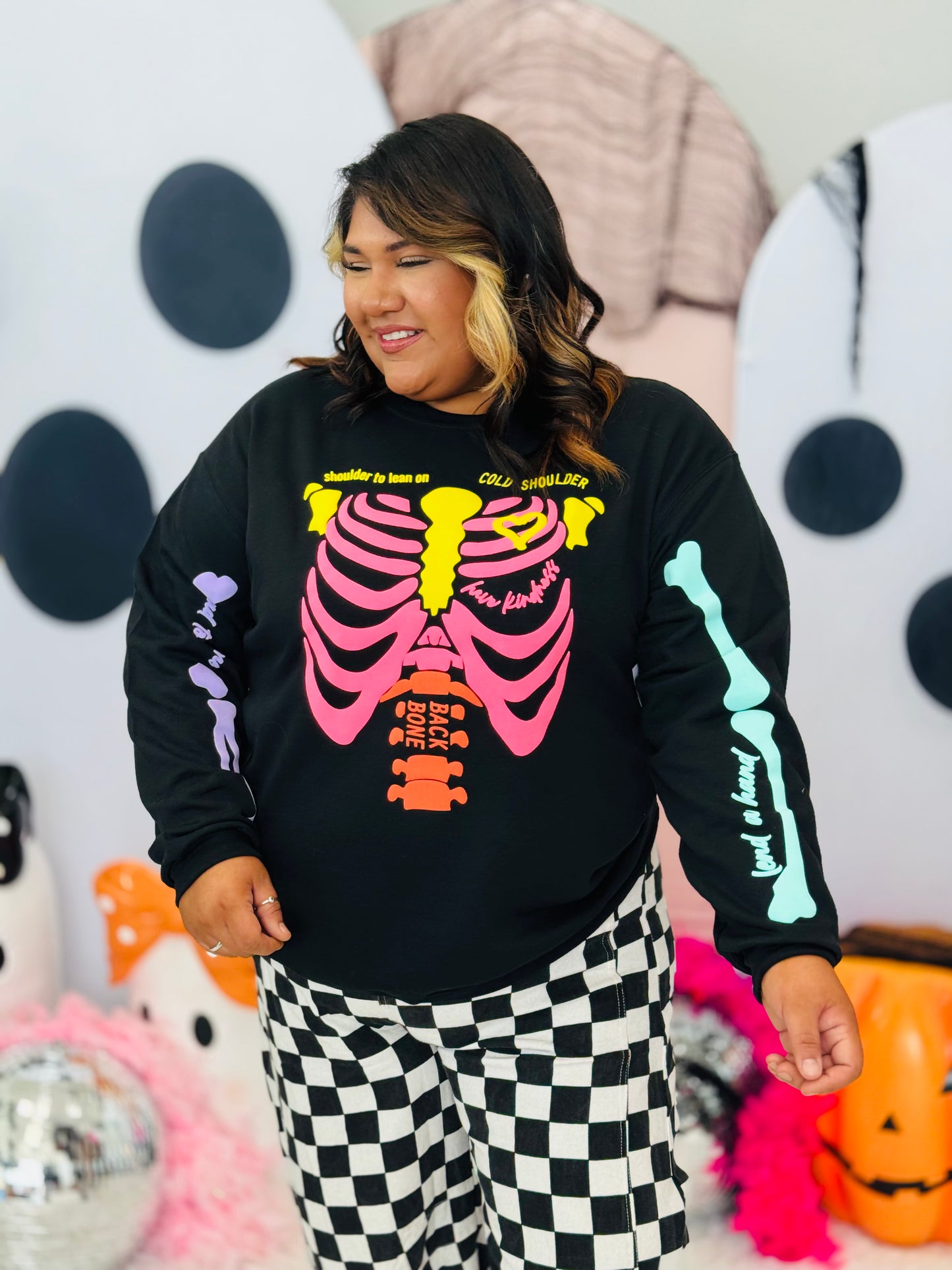 Neon Skeleton Sweatshirt (Reg. and Plus)