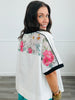 White Combo Floral Mesh Number 8 Top (Reg & Plus)
