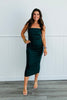 Dark Green Tube Midi Dress (Reg)