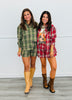 Plaid Faux Button Fly Shorts (Reg.) - 5 Colors
