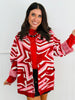 Red Multi Stars Sweater Cardigan (Reg & Plus)