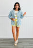 Light Denim Eyelet Embroidered Jacket (Reg and Plus)