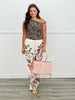 Leopard One Shoulder Fitted Top (Reg. and Plus)