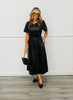 Black Faux Leather Midi Dress (Reg.)