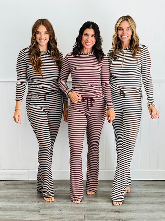 Modal Striped Drawstring Pants (Reg.)-3 Colors