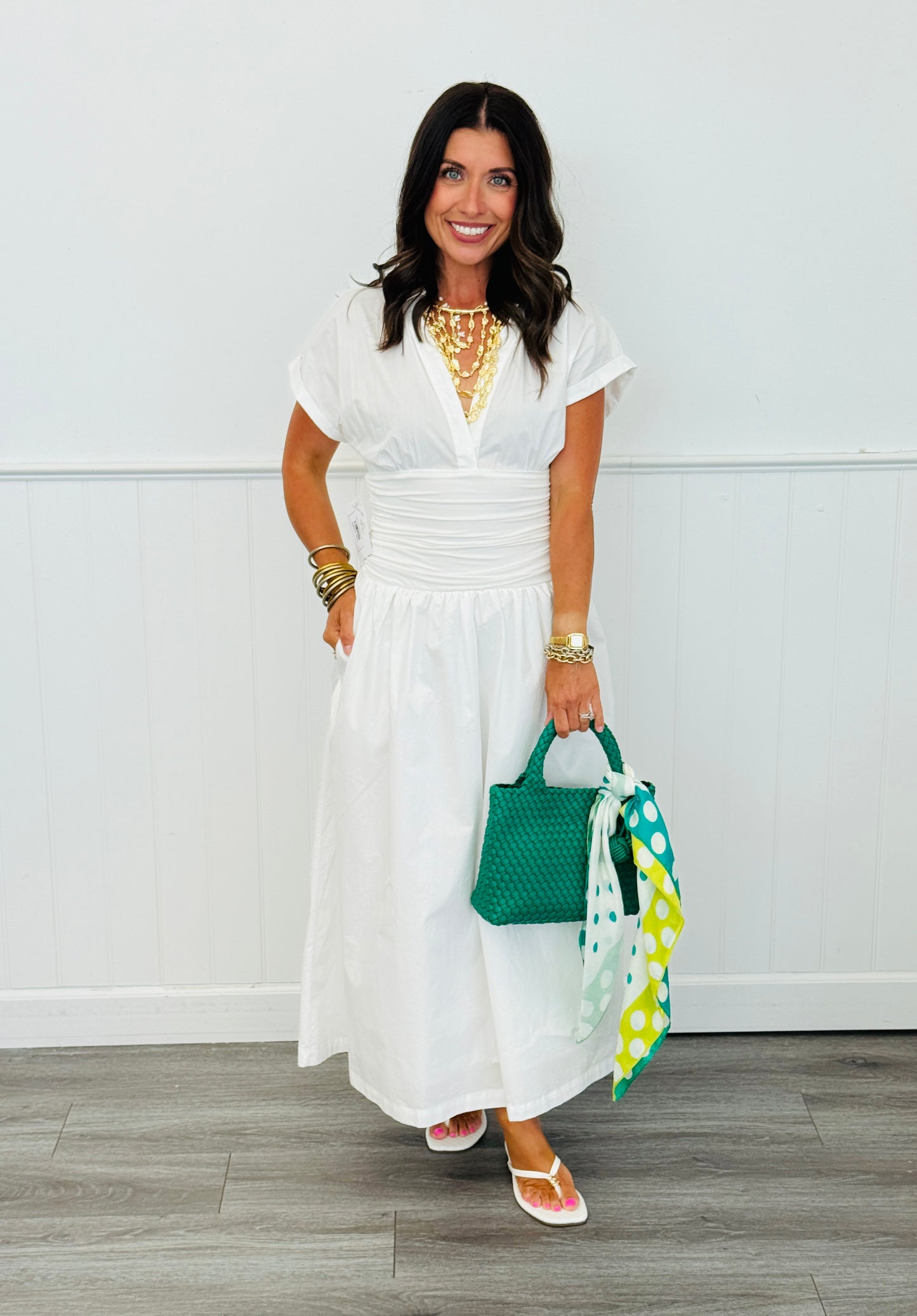 White Cressida Midi Dress (Reg.)