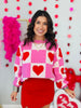 Pink Combo Checkered Heart Sweater Top (Reg.)